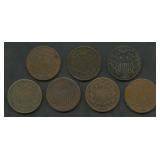 7- Mixed Two-Cent Pieces 1864-1866