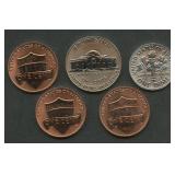 5- Mixed 2018-S Reverse Proof Coins from Sets