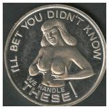 Adult Topless .999 Silver Round 1 ozt