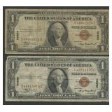 2- 1935A $1 Silver Certificates Hawaii FR-2300