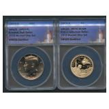 2019 Rocket Ship Set- 2 Coins ANACS Grdaed