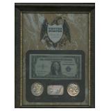 United States Obsolete Silver Collection Display