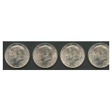 4- 1964 .900 Silver Proof Kennedy Half Dollars