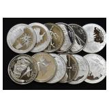 12- Mixed S-Mint Proof Silver Statehood Quarters