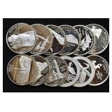 12- Mixed S-Mint Proof Silver Statehood Quarters
