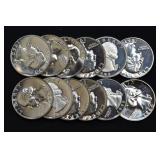 12- Mixed Proof Silver Washington Quarters