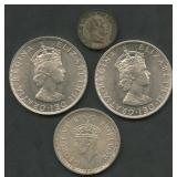 (1.82 ozt TW) 3- Mixed Foreign Coins .500 Silver