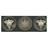 (2.23 ozt TW) 2- Mixed Canada Dollars .500 Silver