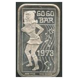 GoGo Bar 1973 .999 Silver Bar 1 ozt