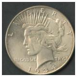 1934 Peace Silver Dollar