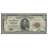 1929 $5 Federal Res Bank Note Philly FR-1850C