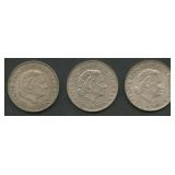 (1.44 ozt TW) 3- Netherlands 2.50 Gul .720 Silver