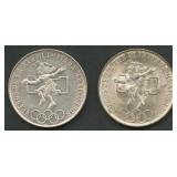 (1.45 ozt TW) 2- Mexico 1968 Olympics .720 Silver