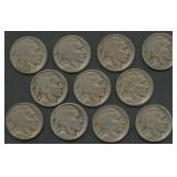11- Mixed 1924-D and 1924-S Buffalo Nickels