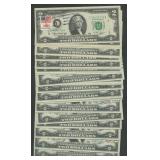 30- 1976 $2 Federal Res Notes FR-1935C Stamps