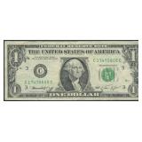 1974 $1 Federal Res Note Philly FR-1908C Error