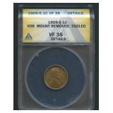 1909-S VDB ANACS VF35 Details