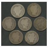 7- Mixed S-Mint Liberty Head Barber Dimes