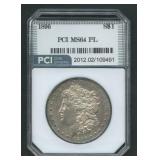1896 Morgan Silver Dollar PCI MS 64 PL