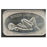 Women's Liberation 1973 .999 Silver Bar 1 ozt