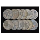 12- Mixed S-Mint Proof Silver Statehood Quarters