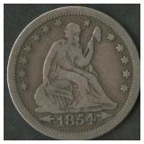 1854 Seated Liberty Quarter
