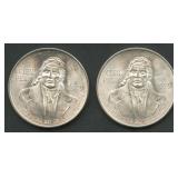 (1.78 ozt TW) 2- 1979 Mexico 100 Pesos .720 Silver