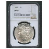 1882-S Morgan Silver Dollar NGC MS63