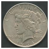 1934 Peace Silver Dollar