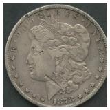 1878 7 TF Morgan Silver Dollar Strike Through
