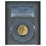 2025 Australia 1/4ozt Gold Snake PCGS MS70