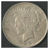 1922 Peace Silver Dollar Strike Through