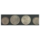 (1.44 ozt TW) 4- Mixed Sweden Coins .800 Silver