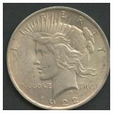 1922 Peace Silver Dollar Tripled Leaves (?)