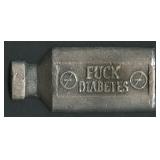 'FUCK DIABETES'  .999 Silver Bottle  1.6 ozt