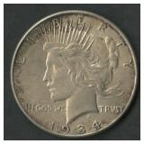 1934 Peace Silver Dollar