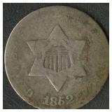 1852 Three-Cent Silver Piece