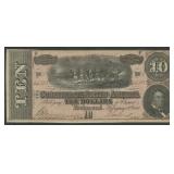 Confederate Currency $10  Feb 17, 1864 CS-68
