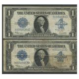 2- 1923 $1 Silver Certificates Blue Seal FR-237