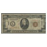 1934 $20 Federal Reserve Note Hawaii FR-2304