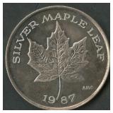 1987 USA Silver Maple Leaf .999 Silver Round 1