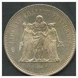 1975 France 50 Francs Hercules .900 Silver 30g