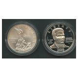 2- Mixed .900 Silver Commemorative Dollars