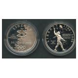2- Mixed .900 Silver Proof Commemorative Dollars