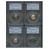 4- Mixed Roosevelt Dimes PCGS PR69 DCAM