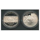 2- Mixed .900 Silver Proof Commemorative Dollars
