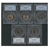 5- Mixed Statehood Quarters PCGS Graded