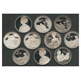 10- Mixed Silver S-Mint Proof Washington Quarters