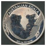 2011 Australian $1 Koala .999 Silver Round 1 ozt