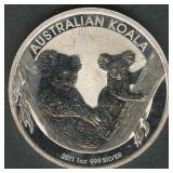 2011 Australian $1 Koala .999 Silver Round 1 ozt